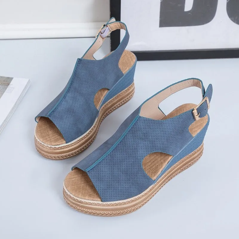 Босоножки женские на танкетке Элегантные повседневные туфли платформе лето 2022 |