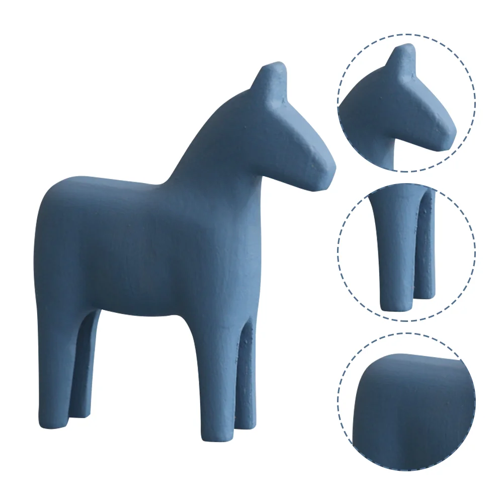 

Wooden Horse Statue Swedish Figurine Small Ornament Minimalist Home Decor Household Adornment