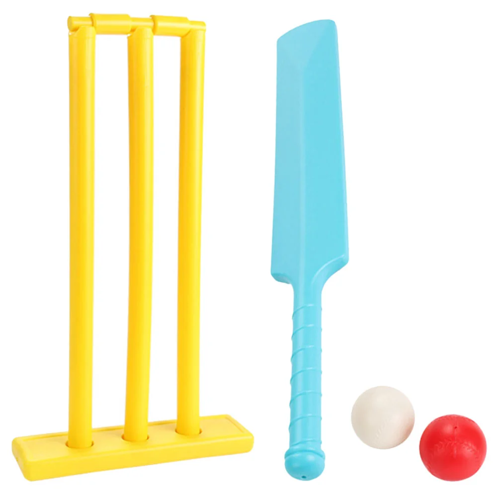 

Cricket Set for Kids: Plastic Bat & Ball, Sports Backyard, Beach Wicket Stand Kit, Parent-Child Coordination