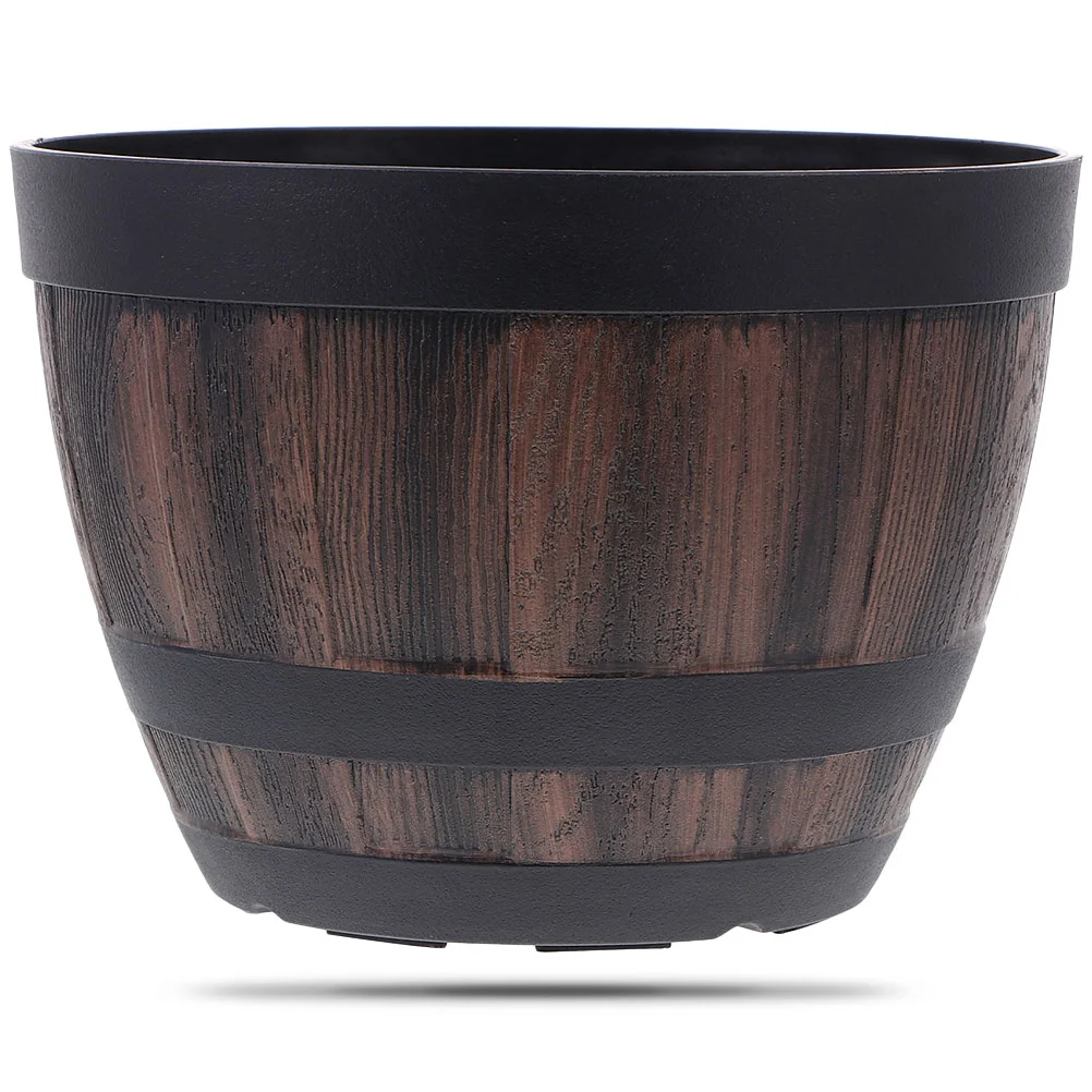 

Flowerpot Vintage Planter Plastic Bucket Wooden Storage Containers Creative Garden Large