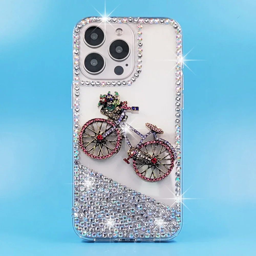 Чехол со стразами Sunjolly для iPhone 16 15 Pro Max 14 13 12 11 Xr Xs MAX 8 7 Plus