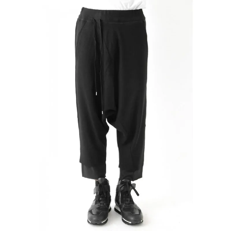 

Мужская одежда GD Парикмахерская модная подиумная уличная трикотажная двухслойная брюка шаровары костюмы