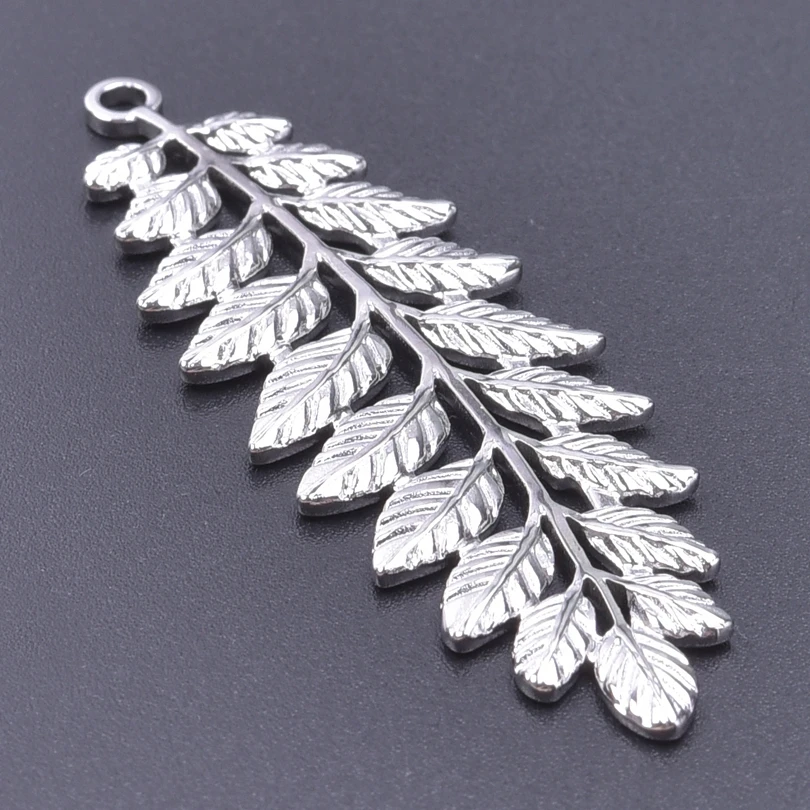 3pcs/Lot Leaves Shape Charms For Jewelry Bracelet Necklaces Making Stainless Steel Pendants Metal Materials Accessories Handmade