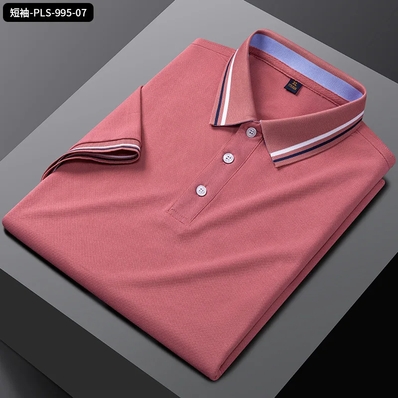 

Summer New Solid Color Polo Men Wash And Wear Short-sleeved Shirt Business Fashion Ieisure Breathable Cultivate One's Morality