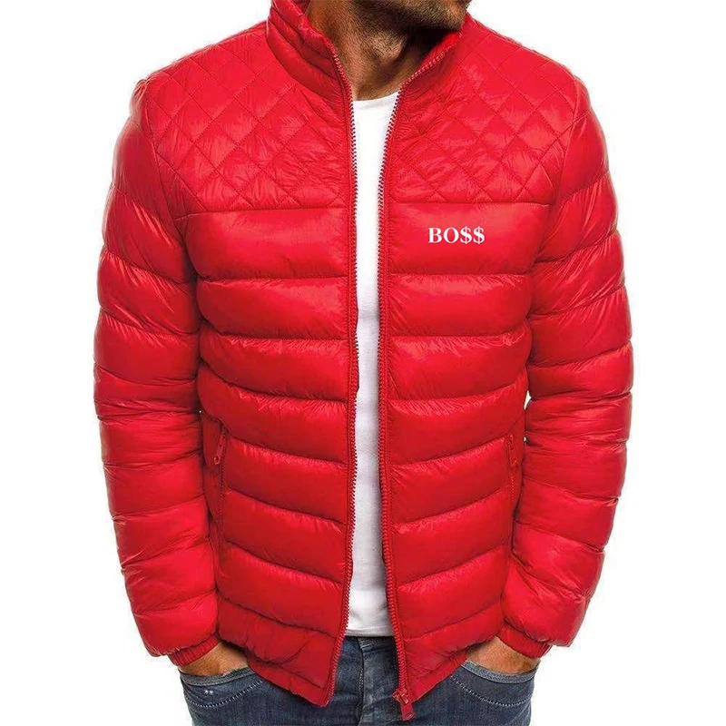 2022 Winter Men's heavy jackets lightweight keep warm Casual Cotton jackets for men Fit Solid Color Zipper Streetwear Coats