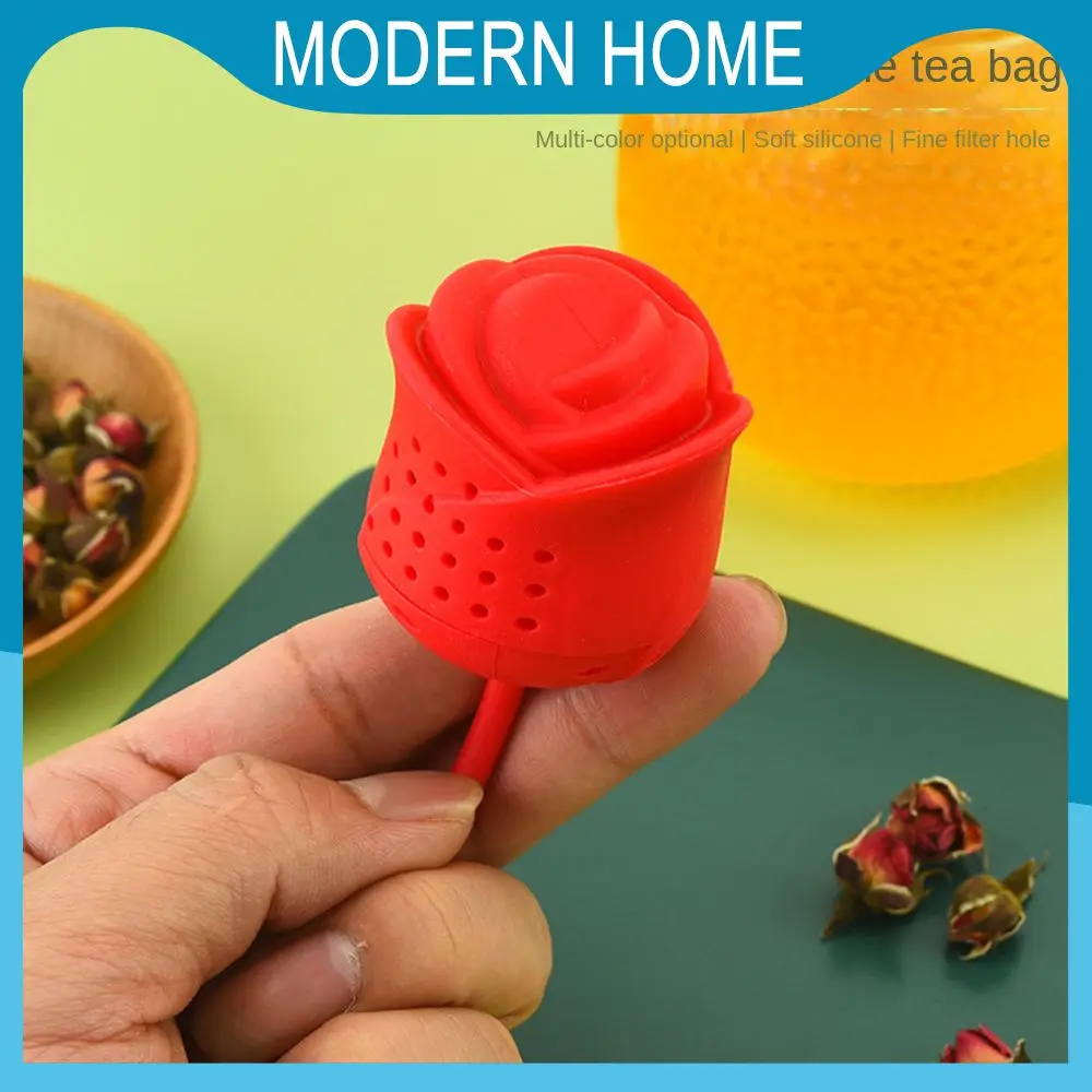 

New Creative Tea Filter Rose Shape Design Teapot Tea Bag Food-grade Silica Gel Detachable Tea Making Tools Silicone Tea Filter