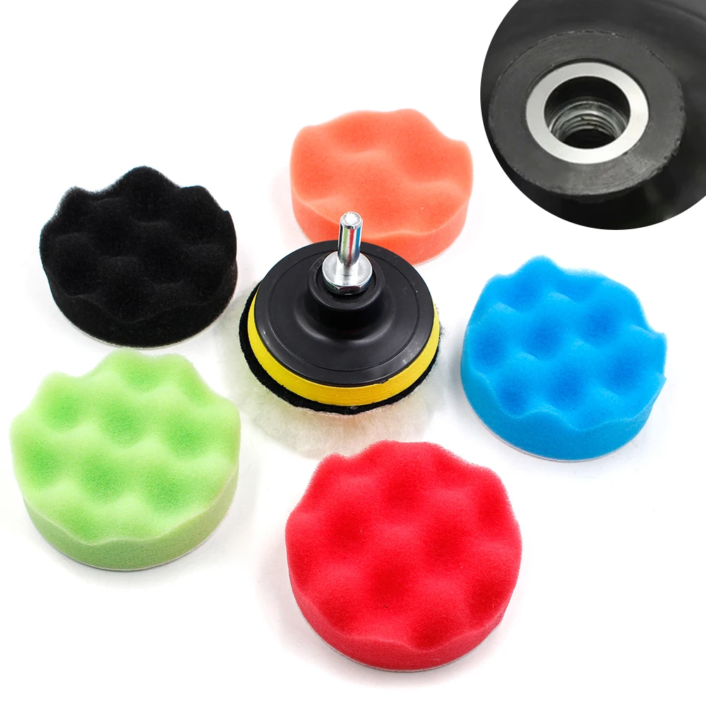 

8Pcs Buffing Polishing Pad Car Waxing Sponge Disk Wool Wheel Auto Paint Care Car Polisher Drill Adapter Pads 3/5/6/7 Inches