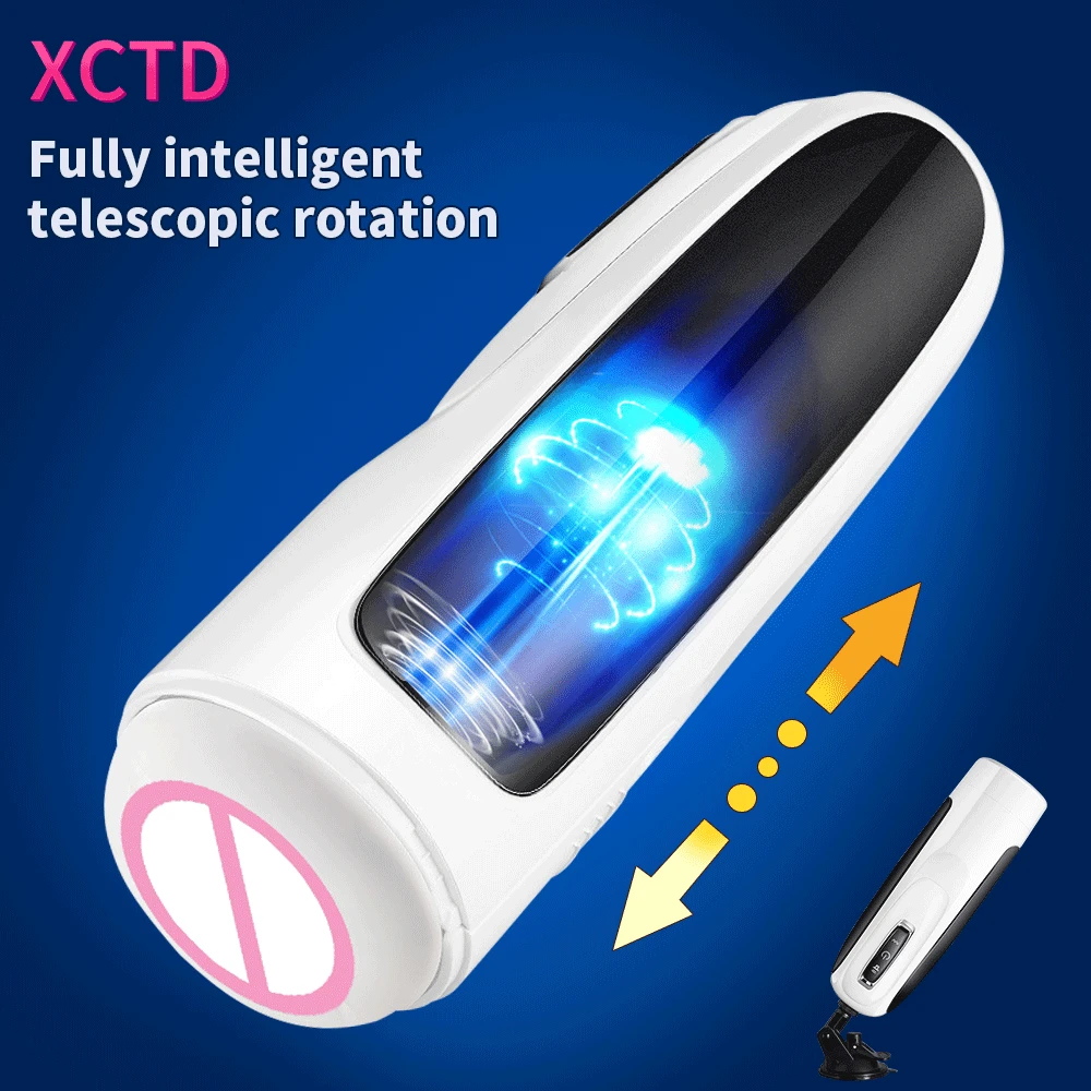Telescopic Rotate Voice Interaction Masturbation Cup With Strong Suction Male Masturbator Deep Throat Thrusting Sex Toys For Men