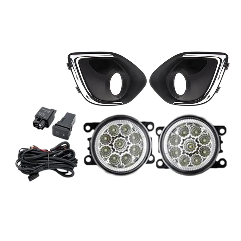 Fog Lights Headlight For Mitsubishi ASX RVR Outlander Sport 2013-2015 Foglight Grilles Harness Switch Kit