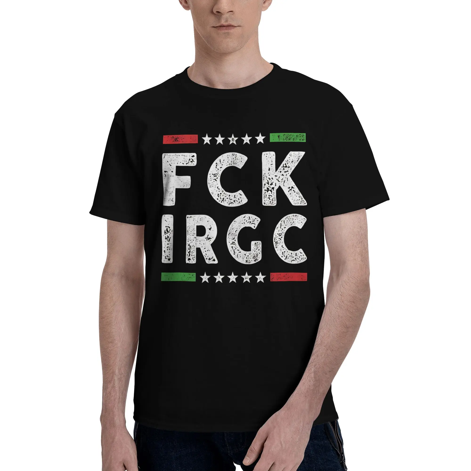 Фото Мужские и женские футболки FCK IRGC с изображением иранского льва, модные футболки из чистого хлопка, одежда, наряды №2