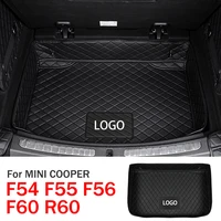 1 piece black leather black line car rear trunk bottom protection pad for mini cooper f54 f55 f56 f60 r60 clubman countryman