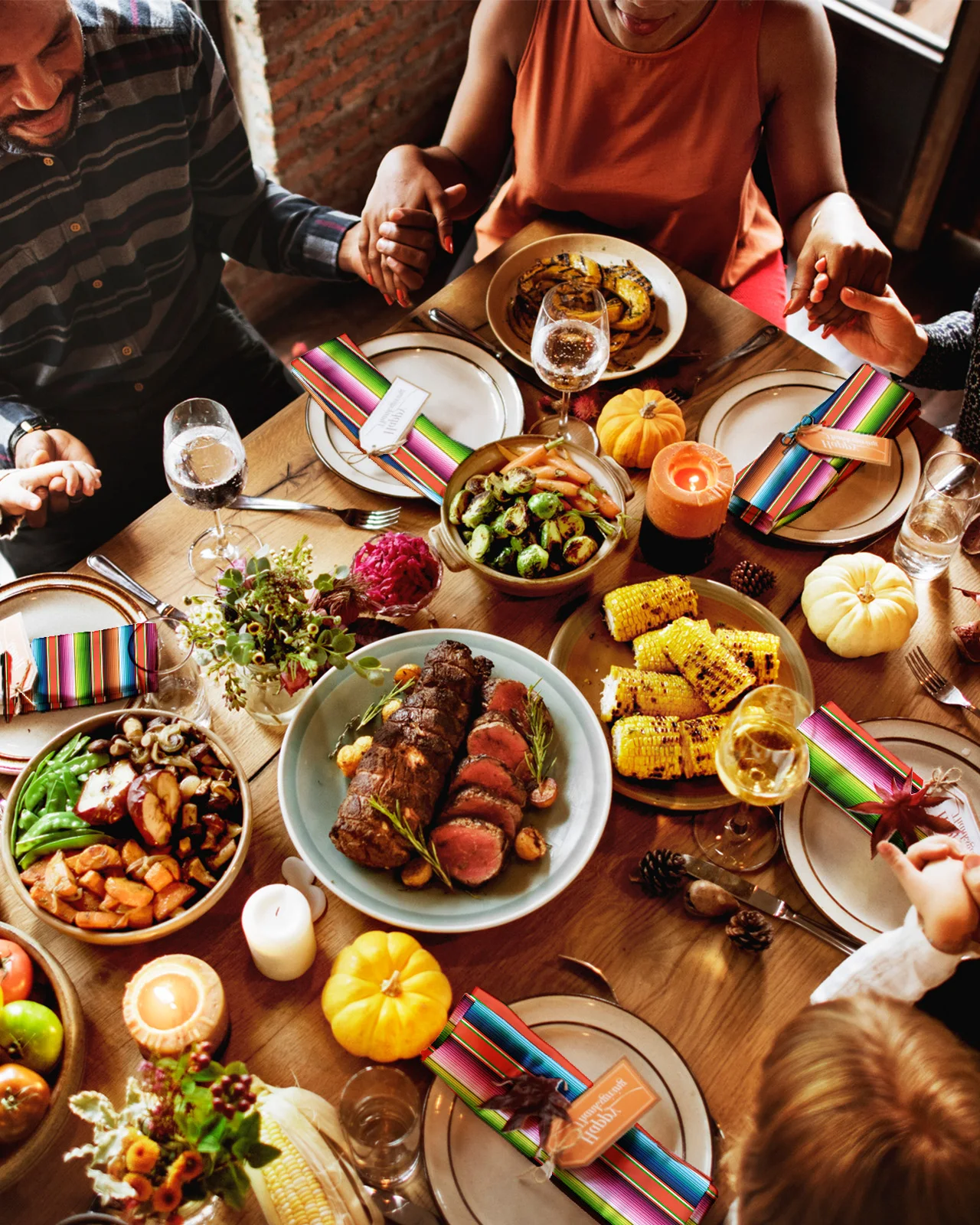 Красочная ткань в Мексиканскую полоску яркий праздничный банкет Свадебный декор