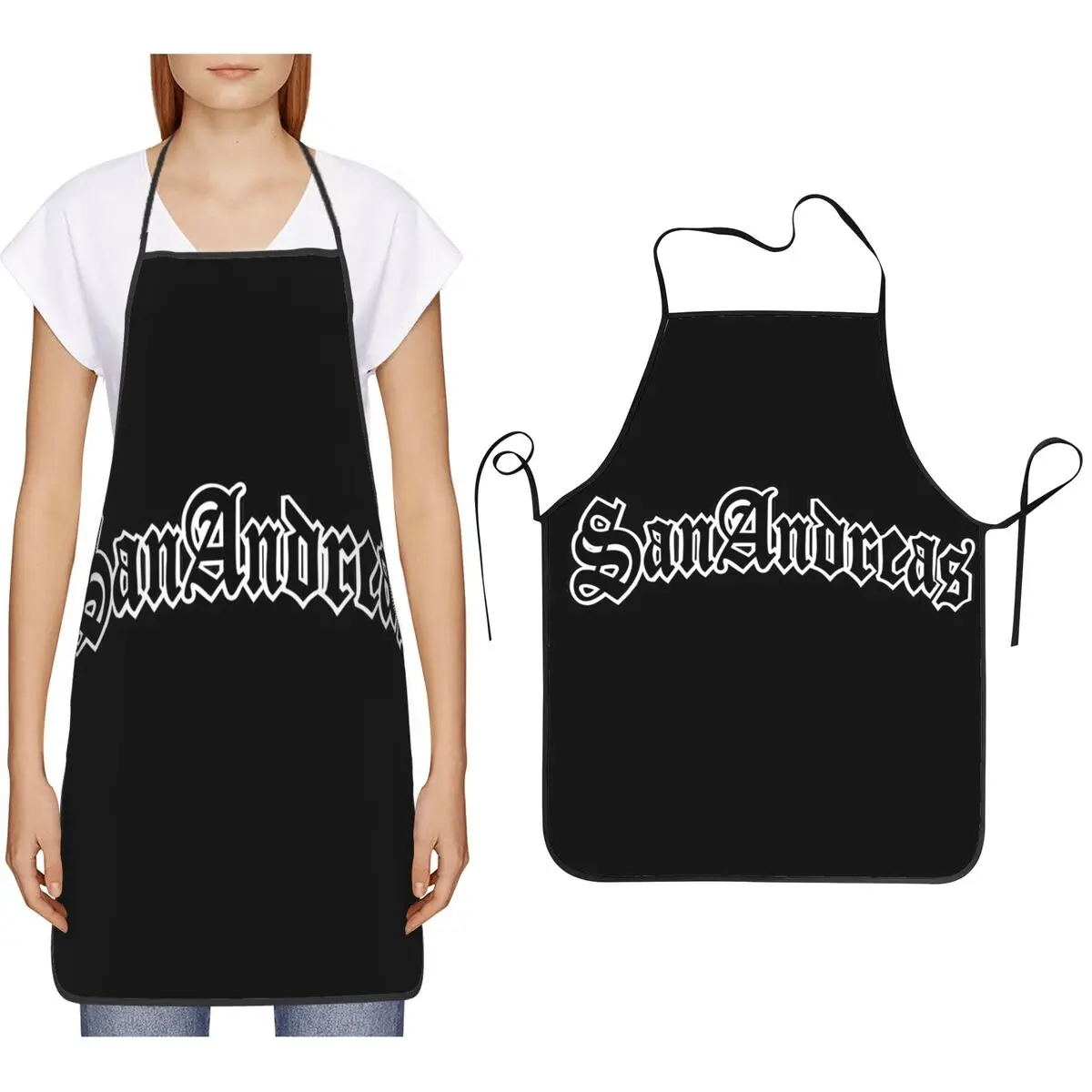 Фото Фартук с логотипом GTA San Andreas Sherm Head для шеф-поваров, для приготовления пищи, выпечки, уборки на кухне, для женщин и мужчин, для рисования №1
