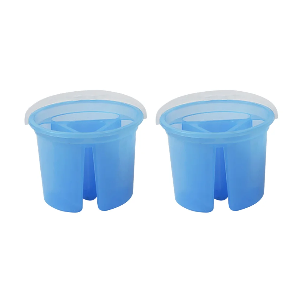 

2pcs Plastic Artist Brush Washer Portable Paint Bucket Brush Washing Container