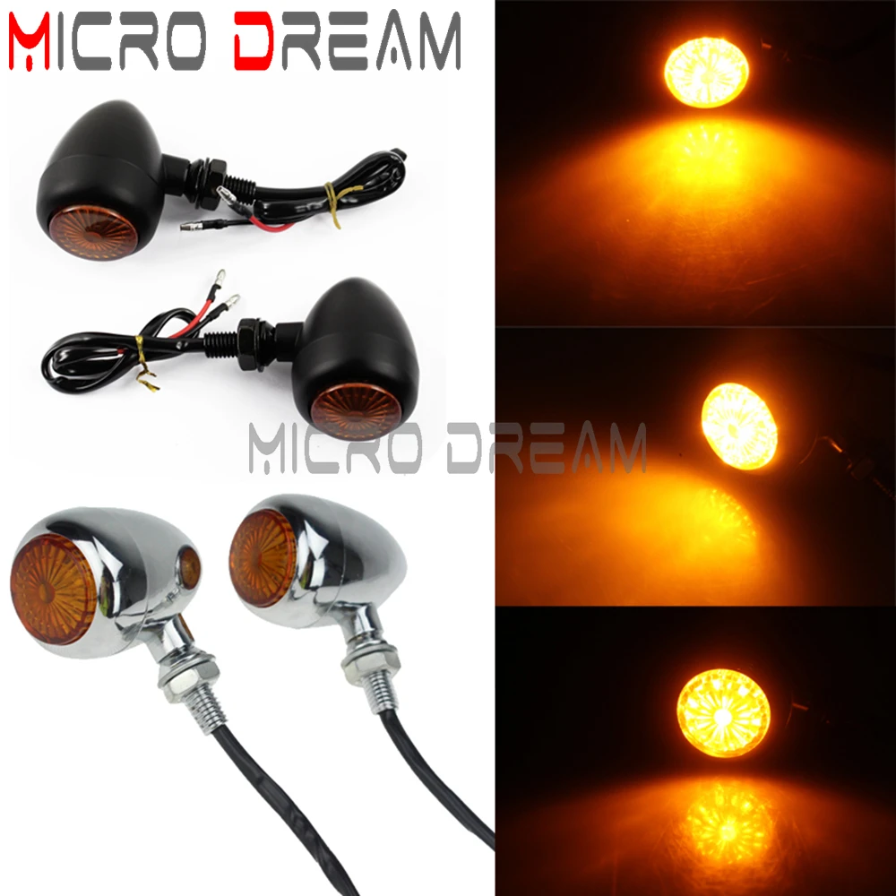 

Motorcycle Amber Blinker Flasher Indicator Lamp LED Turn Signal Light For Harley Chopper Bobber Honda Suzuki Yamaha Cafe Racer