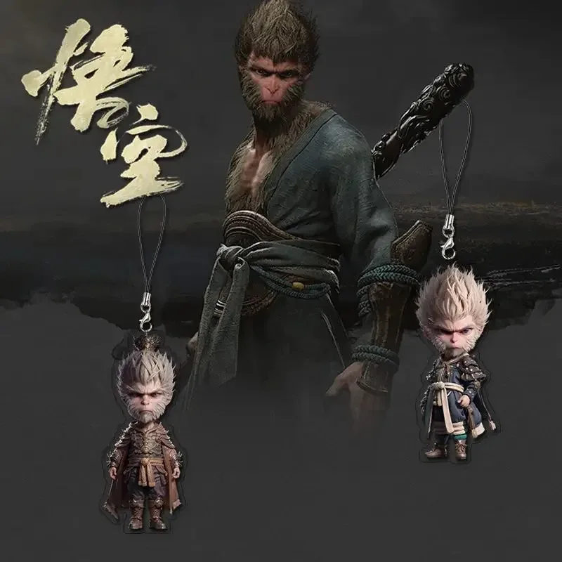 Фото Черный миф: Wukong брелок для мужчин, аниме-цепочка для женщин, акриловый косплей, японский брелок для ключей, кулон, вечерние, детский подарок для друзей, NM33 №1