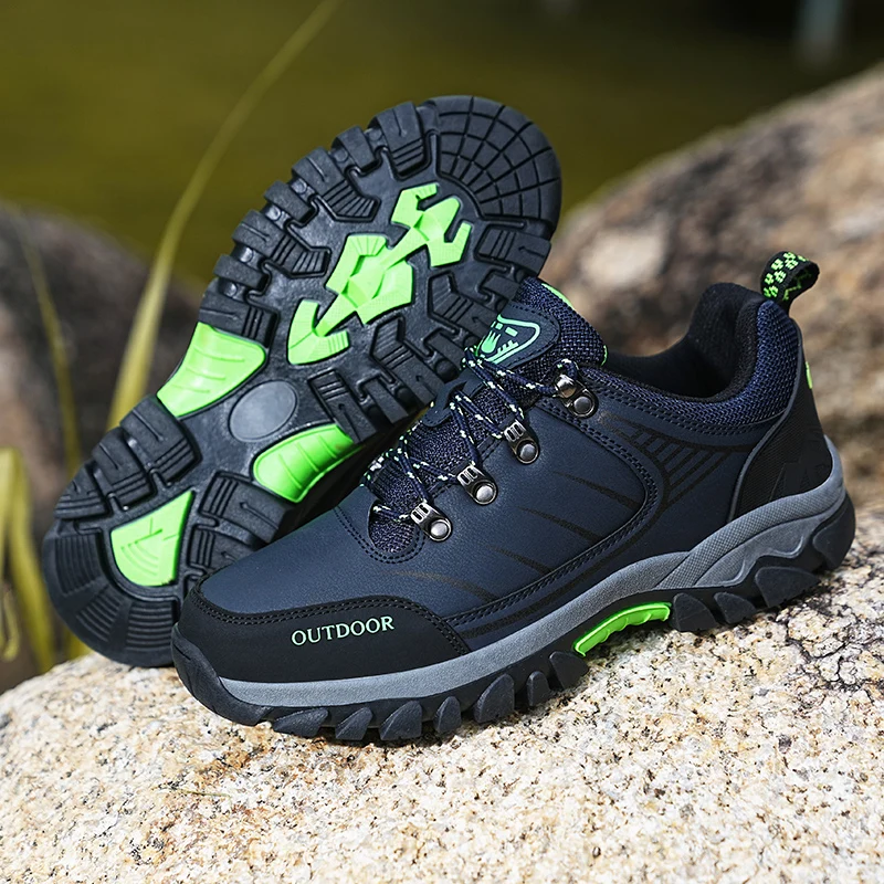 HIKEUP Men Sport Walking Shoes Low-Top Outdoor Shoes For Men Hiking Men Shoe Leisure Breathable Hard-Wearing Comfortable