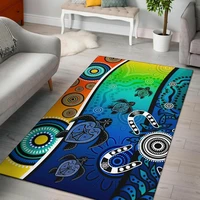 indigenous turtle dot painting art 3d printed area rug room mat floor anti slip carpet home decoration themed living room carpet