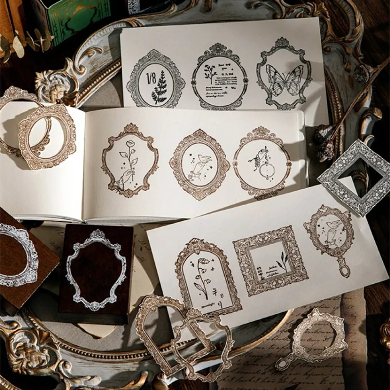 

Mirror Story Series Original Wooden Seal Aesthetic INS Bullet Vintage Border Journaling Accessories Deco Log Seal Stationery