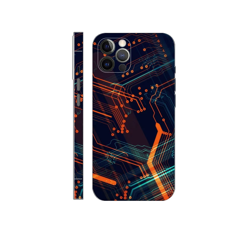 

Colorful Paintings Rear Sticker For iPhone 15 14 13 12 11 Pro Max Soft Protector 3M Side Wrap Skin Sticker Back Film