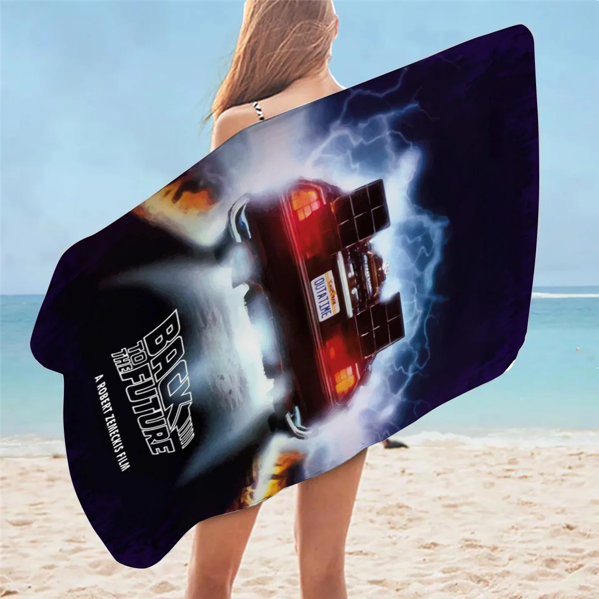 Мягкое быстросохнущее пляжное полотенце Назад в будущее