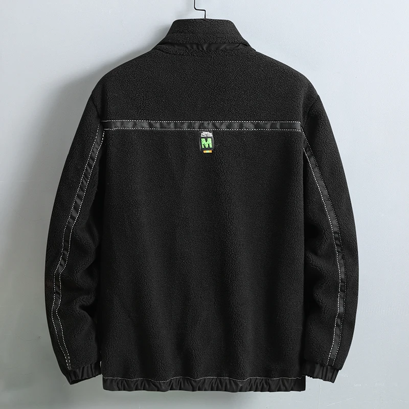 150KG Men's Grain Cashmere Coat Stand Collar Fur One Piece Plus Fat Plus Size 11XL 10XL Winter Loose Fashion Fat Lamb Fur Jacket