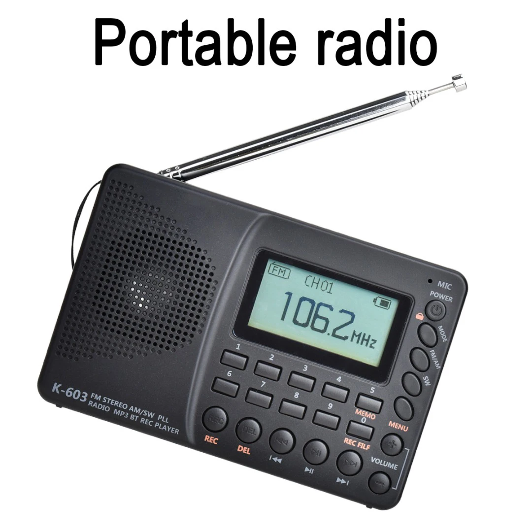 

1 шт., телескопическая антенна AM/FM/SW, MP3-плеер с ЖК-дисплеем