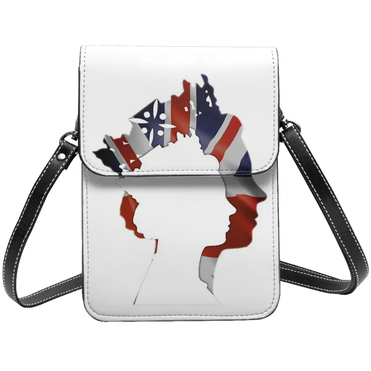 

Queen Elizabeth Shoulder Bag British Flag 1952-2022 Office Leather Mobile Phone Bag Student Bulk Stylish Bags