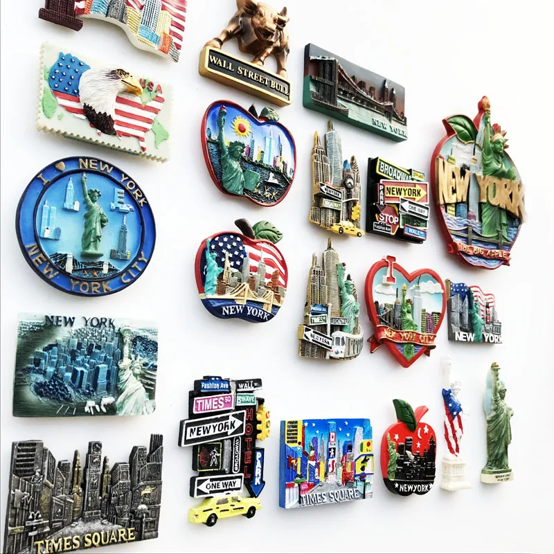 Магнит 23 дюйма (Нью-Йорк США) креативный для путешествий памятных поделок 3D