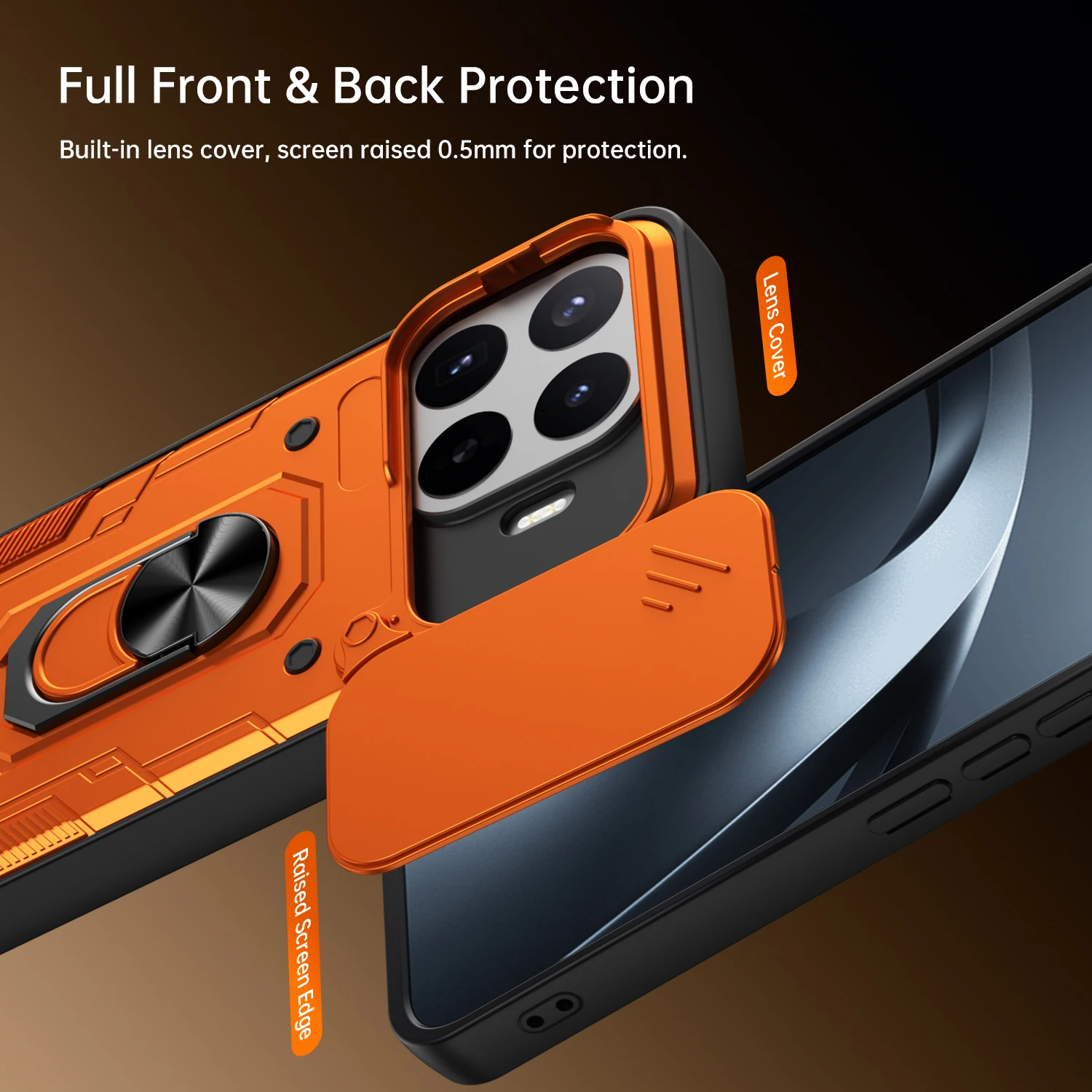 Фото Противоударный чехол Nanshan Armor для Xiaomi 17T Pro / Xiaomi 17T 5G с защитой камеры, металлическим кольцом-подставкой и противоударным покрытием №3