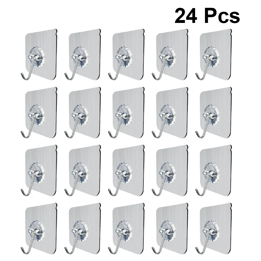 

20pcs Practical Adhesive Hooks Waterproof Wall Hooks Nail Sticky Hangers Key Bag Hook for Bathroom Kitchen