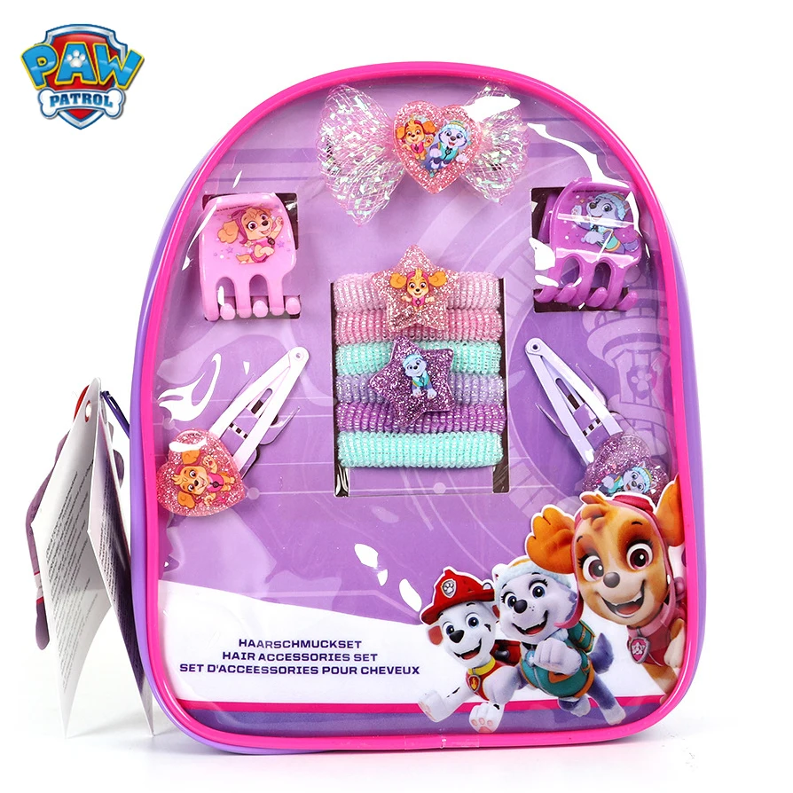 

Paw Patrol Toys Cartoon Hair Accessories Hairpin Hair Rope Set Cute Backpack Children's Birthday Party Decoration Toy Gift