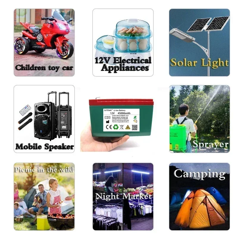 Новый блок литиевых батарей 12 В 45 Ач 18650 3S6P встроенный высоковольтный солнечный