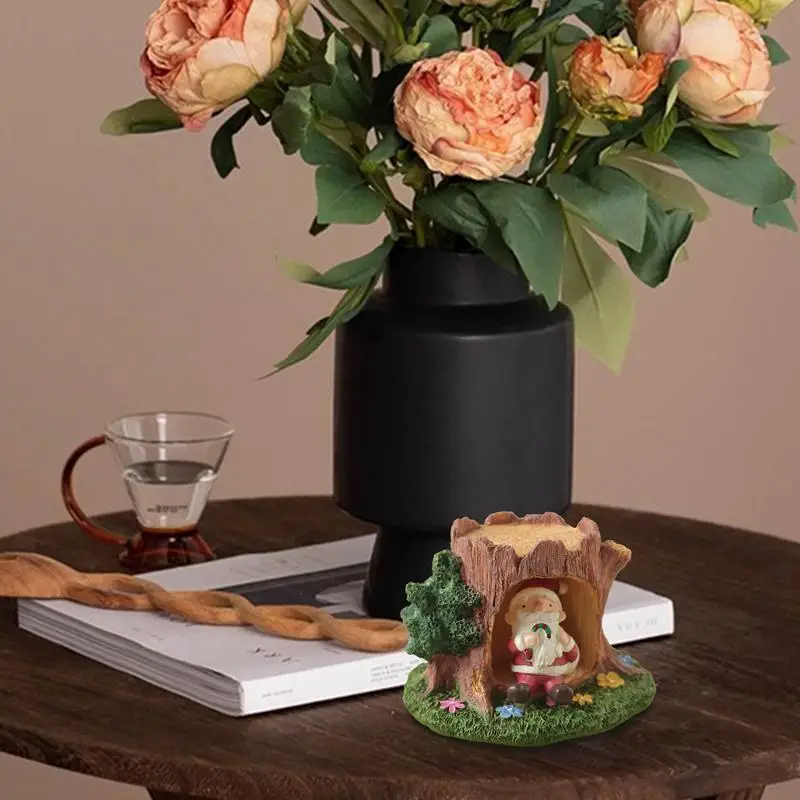 Маленькое дерево пень Декор полимерный рабочий стол декоративное с отверстием