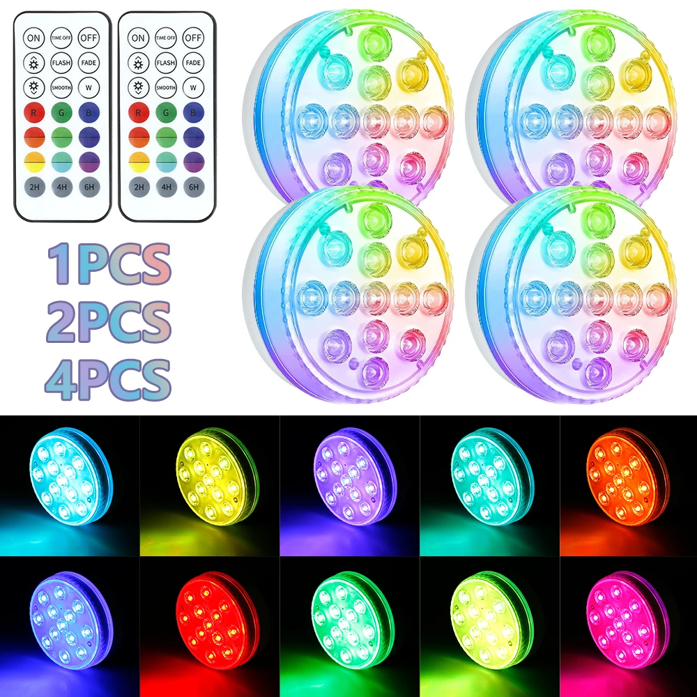 

Submersible LED Light IP68 Waterproof Multi Color Underwater Night Lamp Tea Light Vase Bowl Party Wedding Christmas Decoration