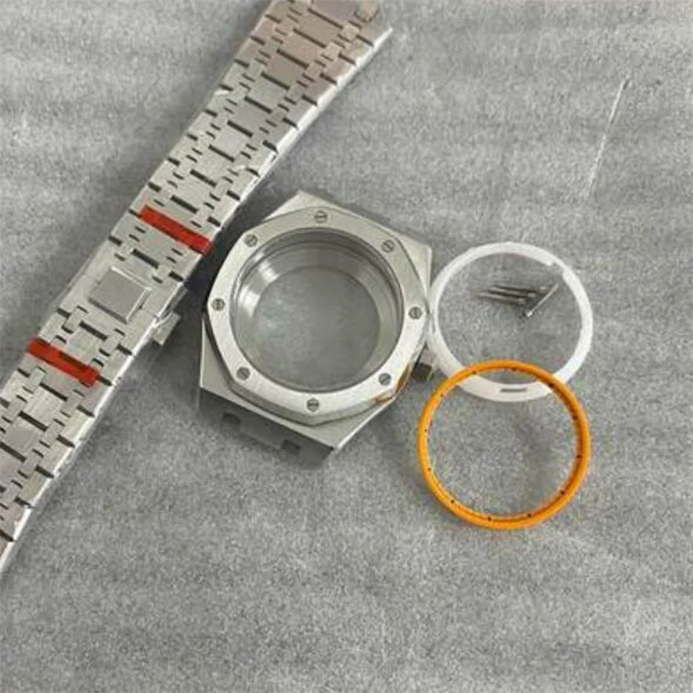 

FOR NH35/NH36 Movement 41mm Steel Watch Case Watch Cover Spare Part for 4R36 Sapphire Glass Movement Accessories