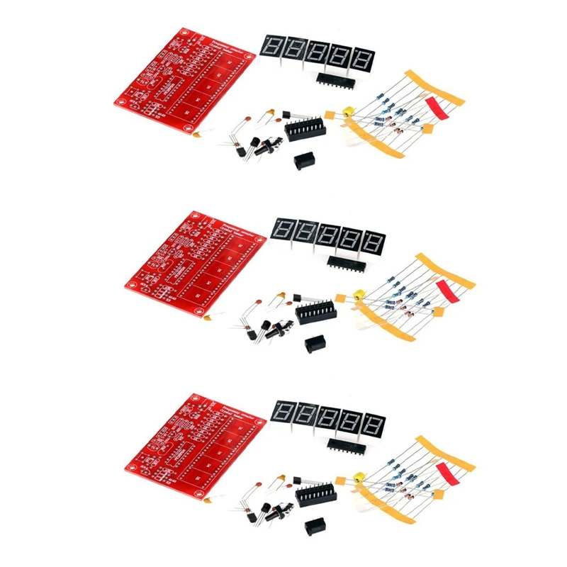 

3X 50 Mhz Crystal Oscillator Frequency Counter Testers DIY Kit 5 Resolution Digital Red