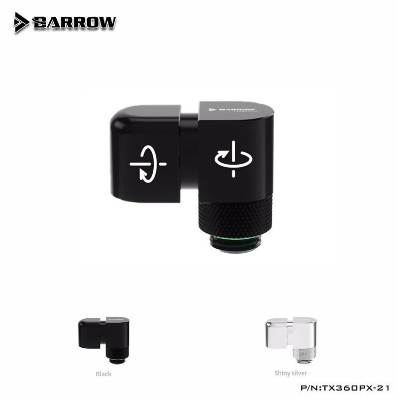 

Barrow G1/4 "резьба, двойной поворотный 21 мм офсет, 45/90/360 градусов, поворотный фитинг для системы водяного охлаждения, оформление