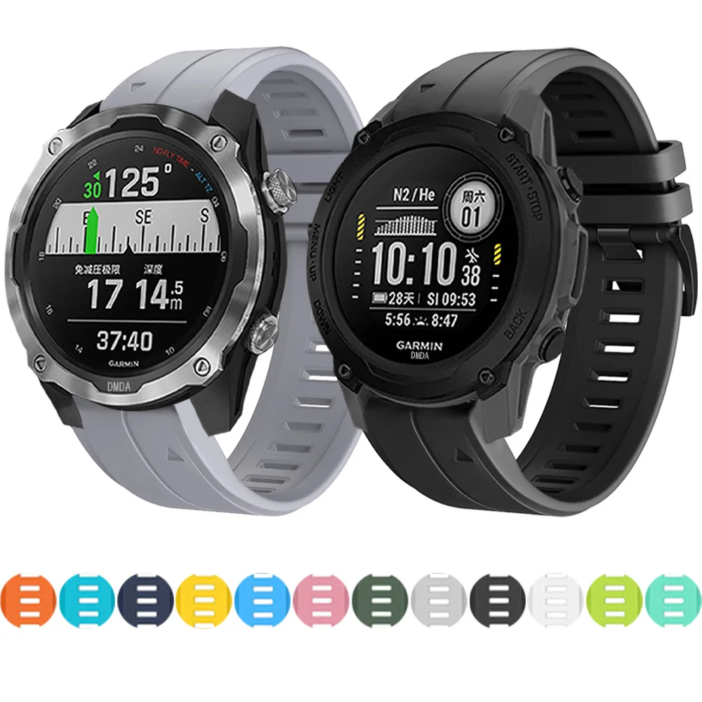 

22mm 26mm Quick Fit Strap For Descent Mk2/Mk2i/Mk1/G1 Epix Gen 2 MARQ/Enduro Band Silicone Sports Bracelet Wristband Replacement