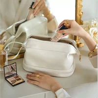 women travel cosmetic bag pu leather make up pouch large capacity travel wash toiletry organizer purse cosmetic bag storage bag