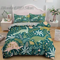 cartoon dinosaur pattern bedding set cute animal quilt cover with pillowcase 23pcs plant duvet covers king queen single size