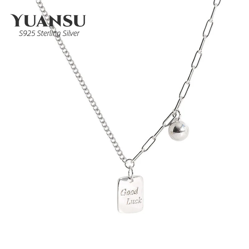 

925 Sterling Silver Luck Necklace All-Match Clavicle Chain Female Light Luxury Niche Design High-Level Sense Of Party Jewelry