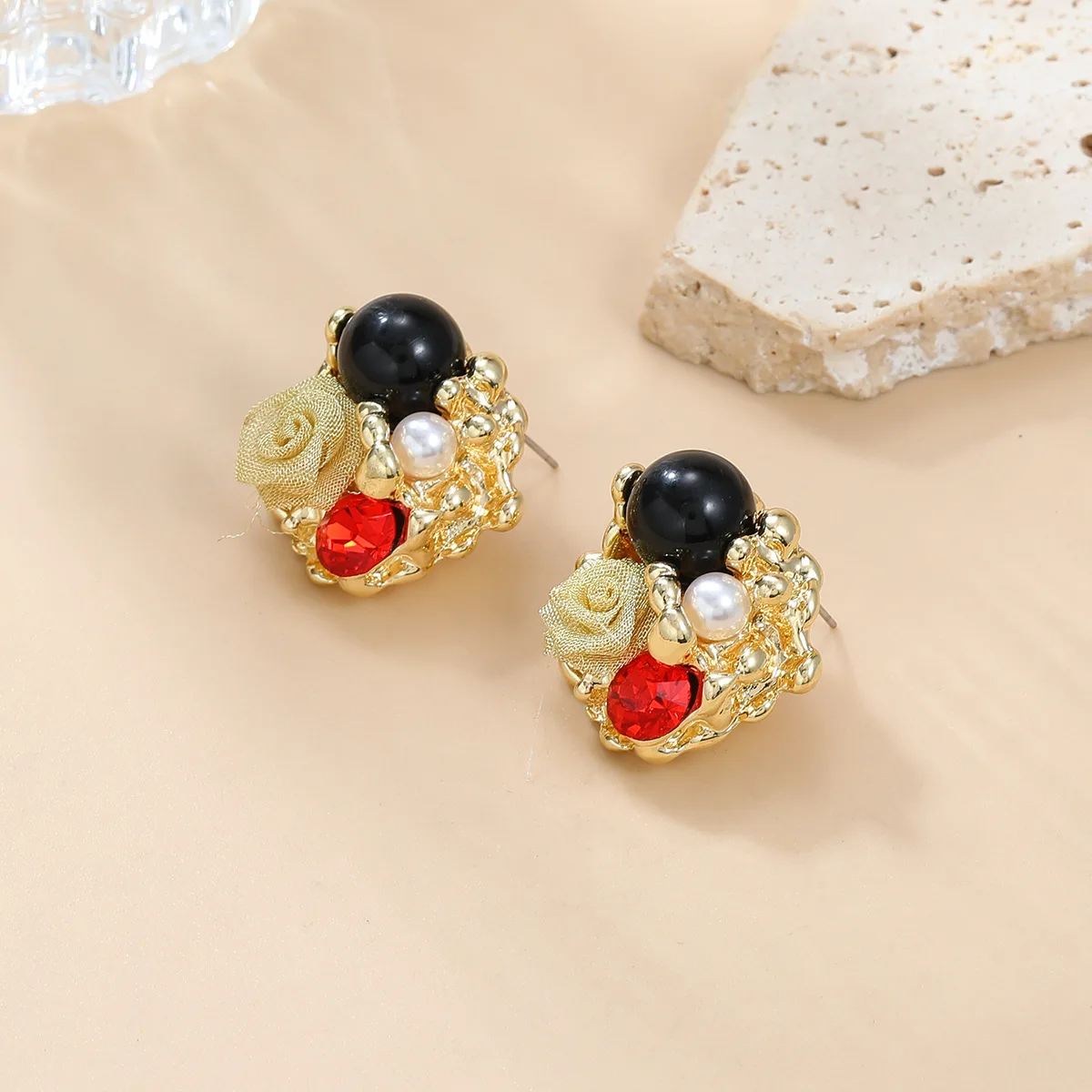 Французские металлические круглые полимерные геометрические серьги для женщин