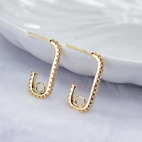 jiexing new high grade cold wind paper clip earrings accessories set with zircon diy earrings accessories materials