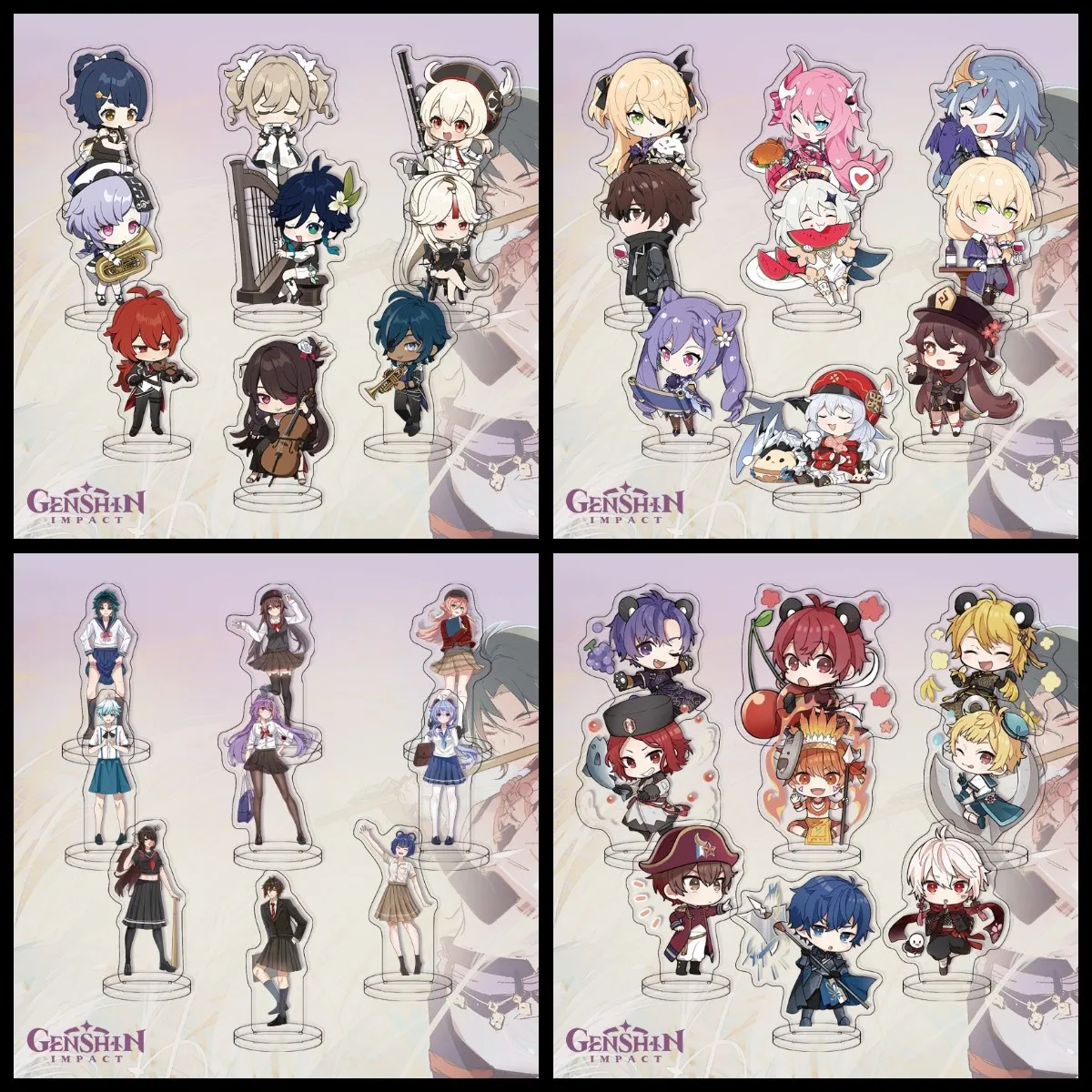 

9 Pieces/Sets Anime Genshin Impact 6cm Figures Venti Xiao Ganyu Zhongli Yae Miko Acrylic Stand Model Plate Desk Decor Fans Gifts