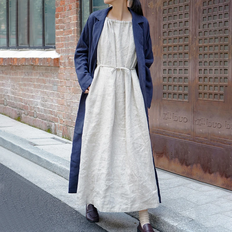 

Chic Elegant 100% Linen Summer Dress Women 2023 Halter Sleeveless Bandage Lace Up Long Birthday Party Dresses Robe Femme SoiréE
