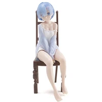 japanese anime 15cm rem relife in a different world from zero kawaii girl pajamas figure rem chair pvc collection model toys