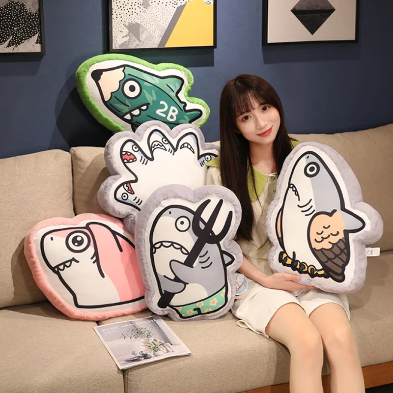 

Кавайная плюшевая подушка, кукла с резьбой в виде акулы, фигурка акулы, ручная резьба, Акула, сквош, плюшевая игрушка, подушка, подарок