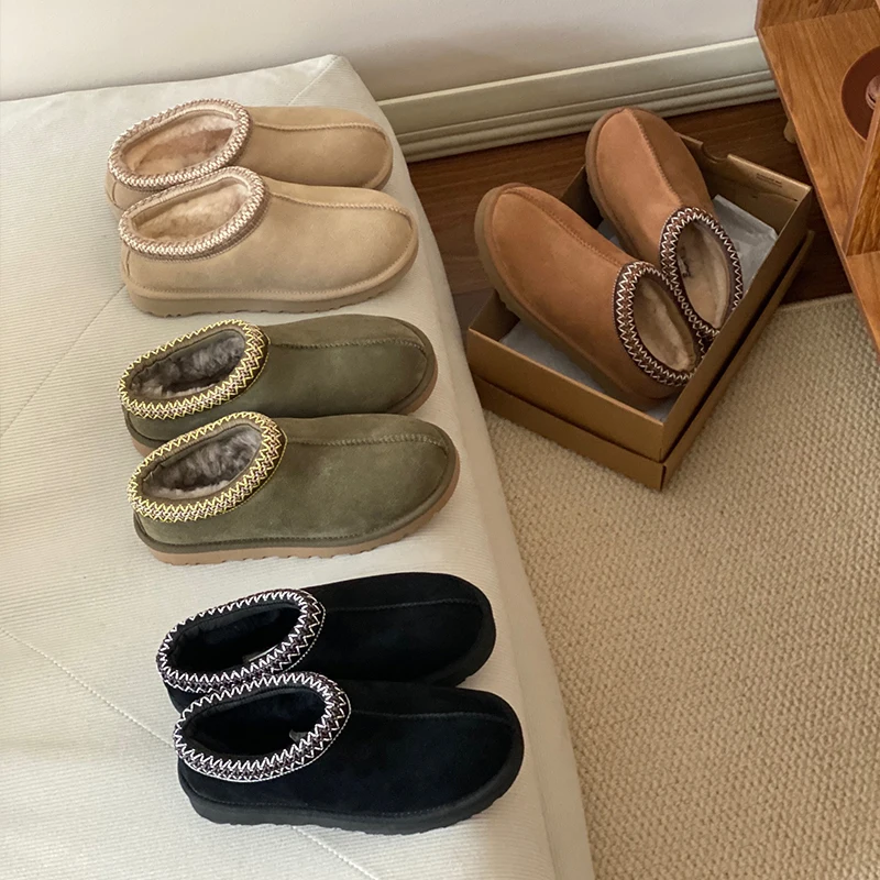 

Ethnic Wind And Snow Boots Natural Wool Thick Sole Single Shoe Mini Women's Short Boots Warm Wool Deep Cut Cotton Shoes