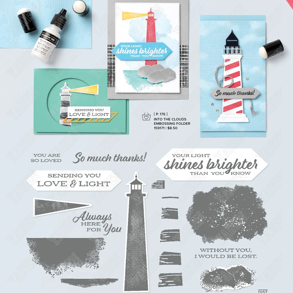 

Lighthouse Metal Cutting Die And Clear Stamps Scrapbook Diary Decoration Embossing Template Diy Greeting Card Handmade